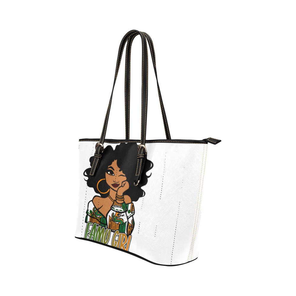 FAMU GIRL Leather Tote Bag/Large (Model 1651)