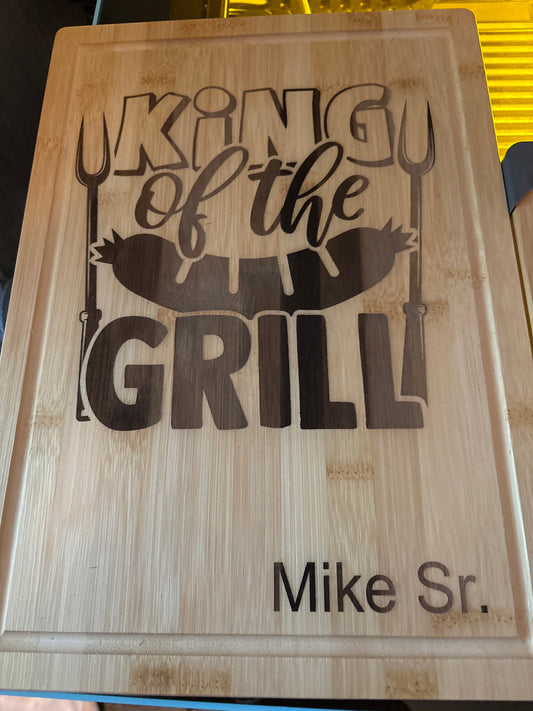 Laser engraved cutting board